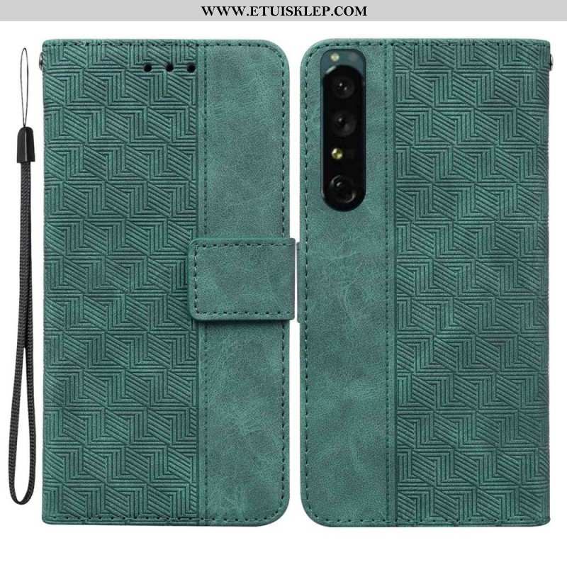 Etui Folio do Sony Xperia 1 IV z Łańcuch Pasiasty Wzór